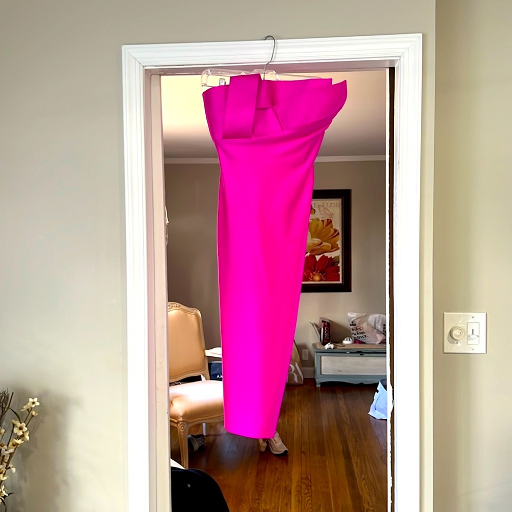 BRAND NEW, tag on. Hot pink, Nicole Batki , size 10 fitting gown. Stunning!